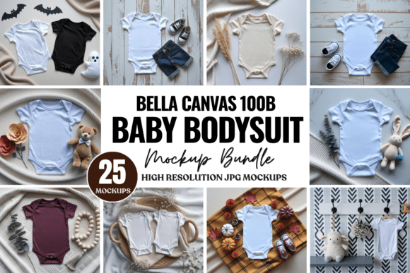Download Bella Canvas 100B Baby Bodysuit Mockups - Bella canvas Collection